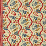 Nisiotiko Linen Print Tygprov - Taupe/Aqua