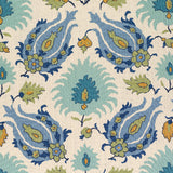 Kashmiri Linen Print Peridot/Aquamarine tyg