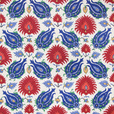 Kashmiri Linen Print Blue/Red tyg