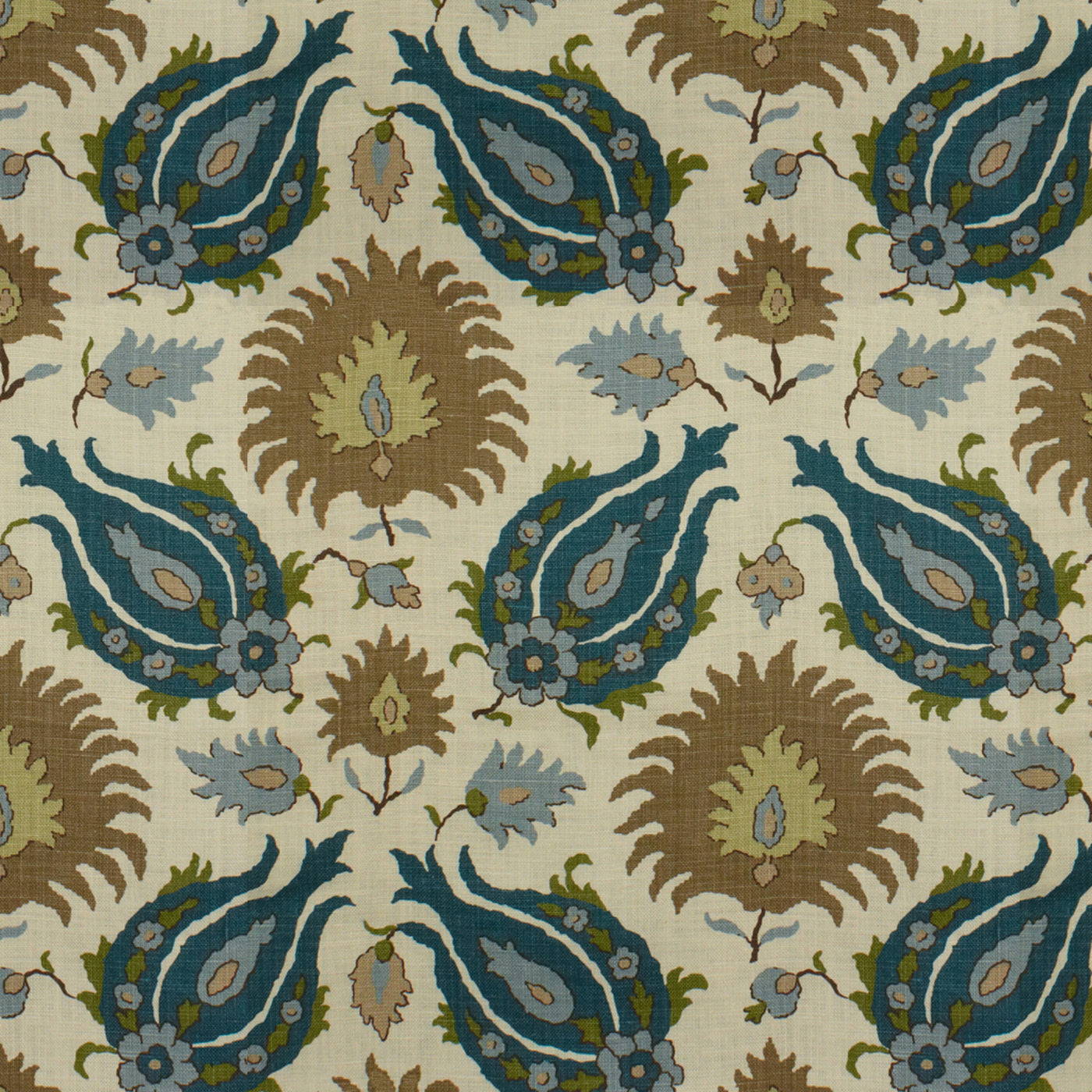 Kashmiri Linen Print Tyg