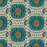 Samarkand Cotton and Linen Print Tyg — Brunschwig & Fils Aqua/Blue