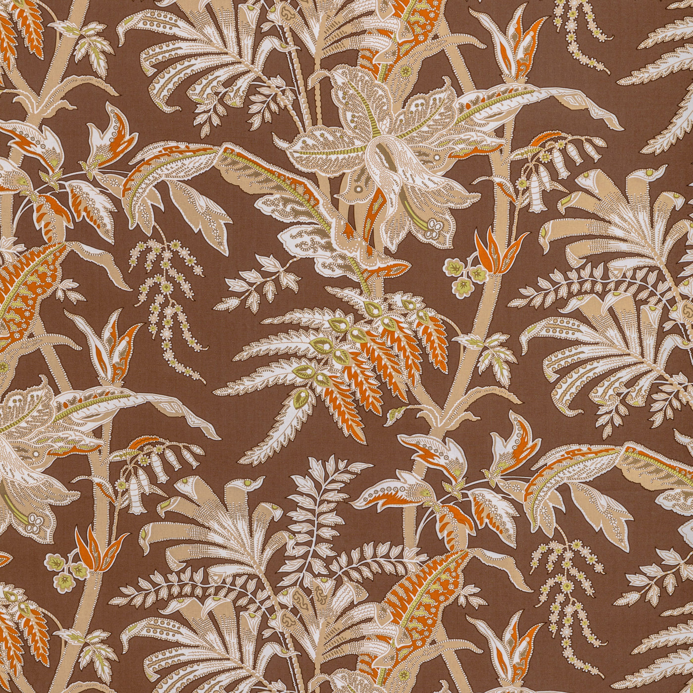 Seychelles Cotton Print Mocha tyg