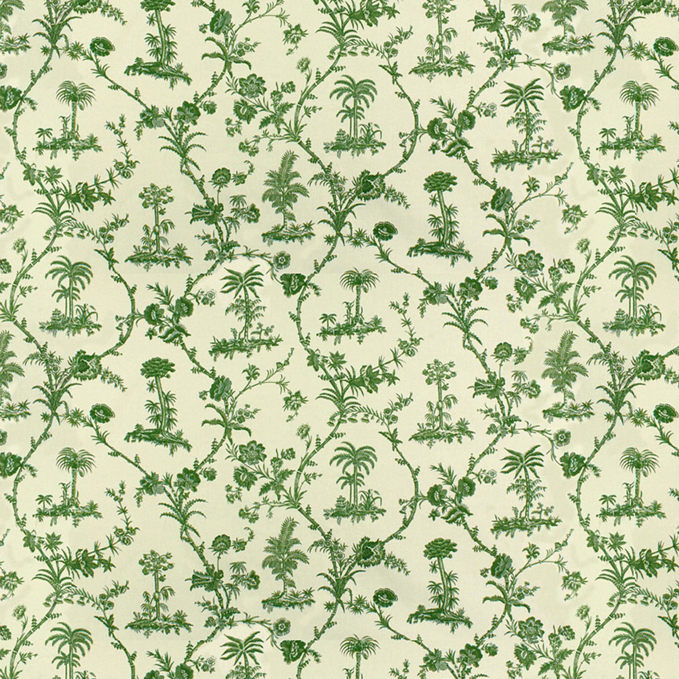 West Indies Toile Cotton Print Tygprov - White