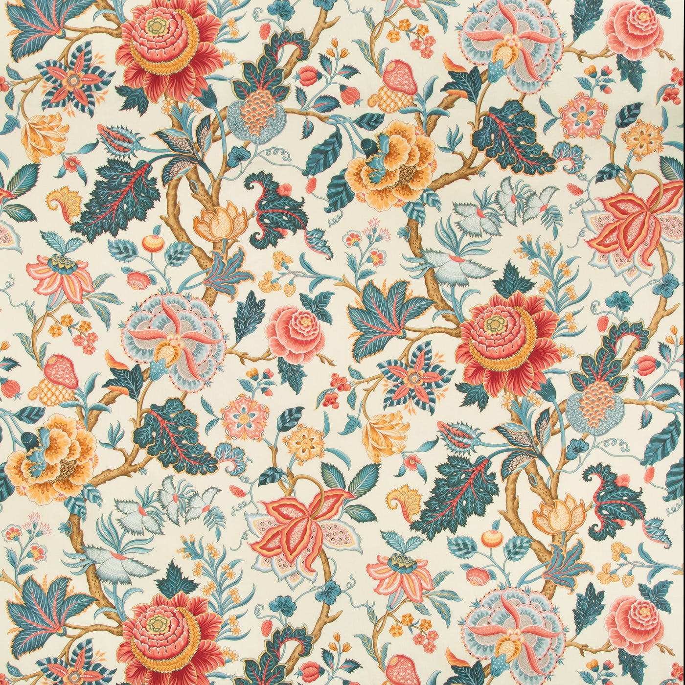 Nizam Cotton Print Red/Blue tyg