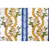 Josselin Cotton and Linen Print Lagoon And Ochre tyg