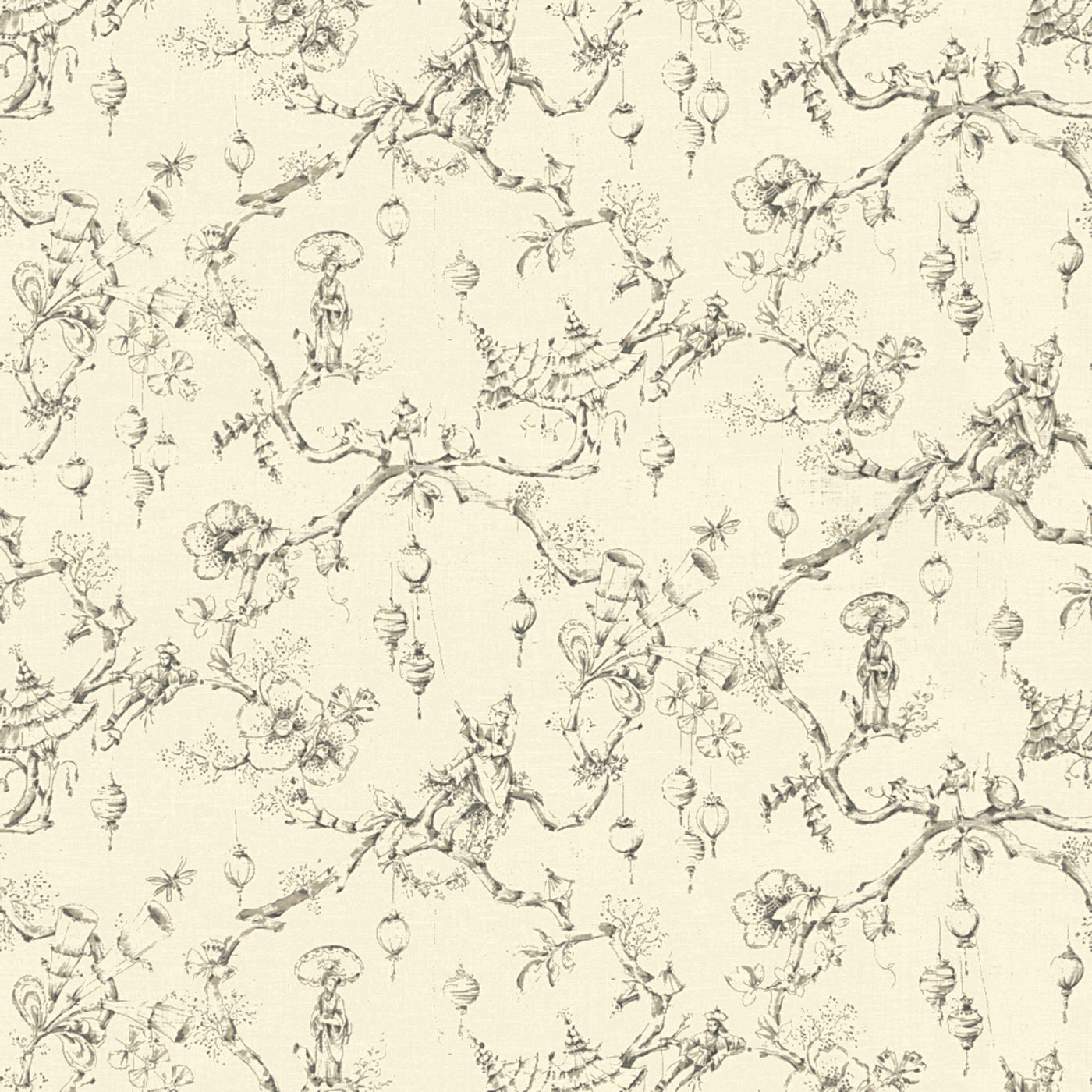 Festival of Lanterns Linen Print Tyg
