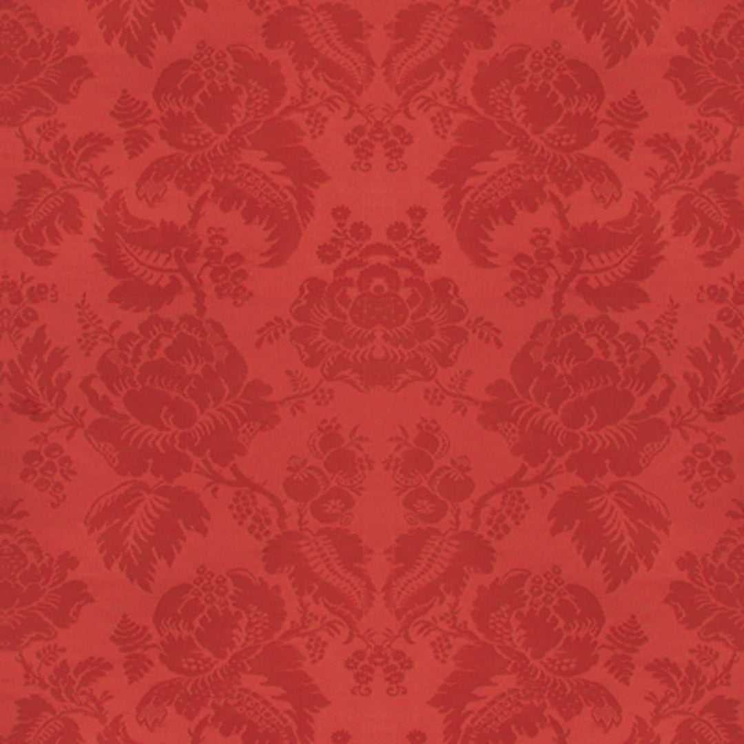 Moulins Damask Tygprov - Rouge/Ivoire Q Or/Ivoire T Mastic U Bleu V Vert