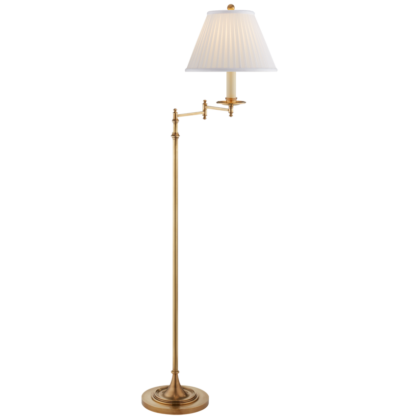 Dorchester Golvlampa – Antique-Burnished Brass With Silk Shade