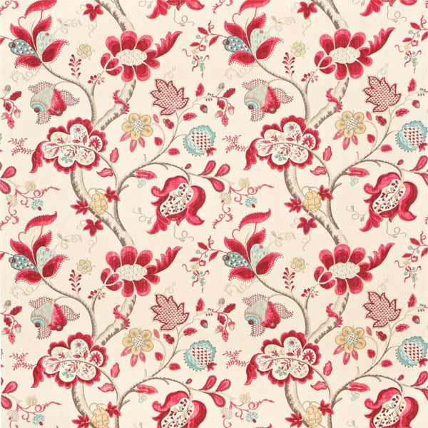 Sanderson Tyg Roslyn Tygprov - Berry/Slate