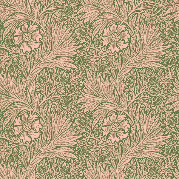 Morris & Co Tapet Marigold Tapetprov - Pink/Olive