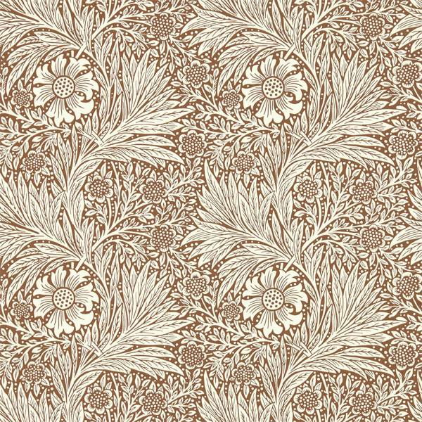 Morris & Co Tapet Marigold Tapetprov - Chocolate/Cream