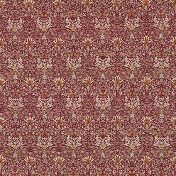 Morris & Co Tyg Snakeshead Tygprov - Claret/Gold