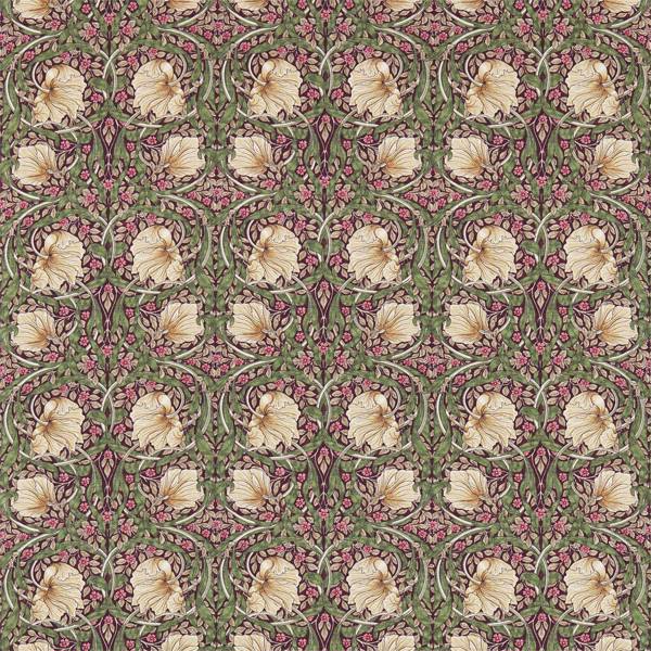 Morris & Co Tyg Pimpernel — Compilation Fabric Tygprov - Aubergine/Olive