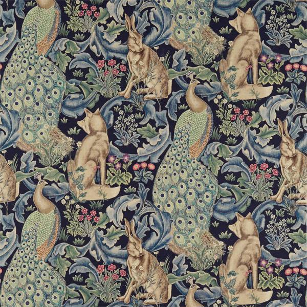 Morris & Co Tyg Forest — Compilation Fabric Tygprov - Indigo
