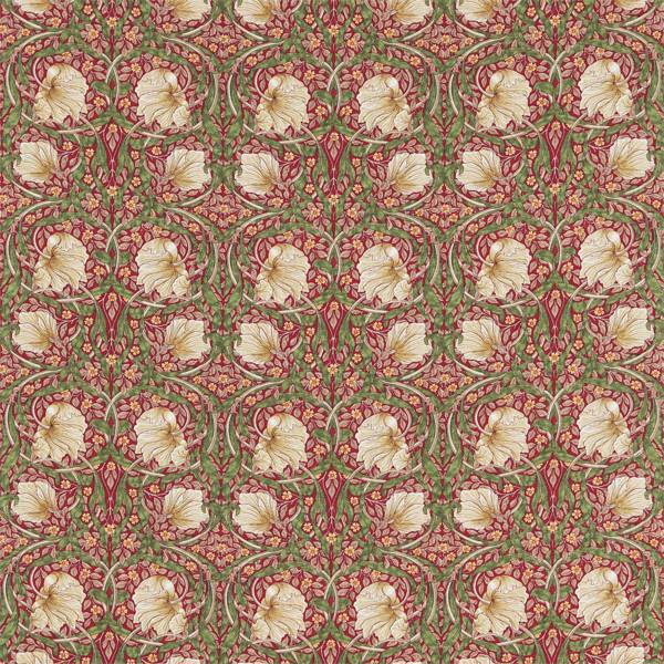 Morris & Co Tyg Pimpernel Tygprov - Red/Thyme
