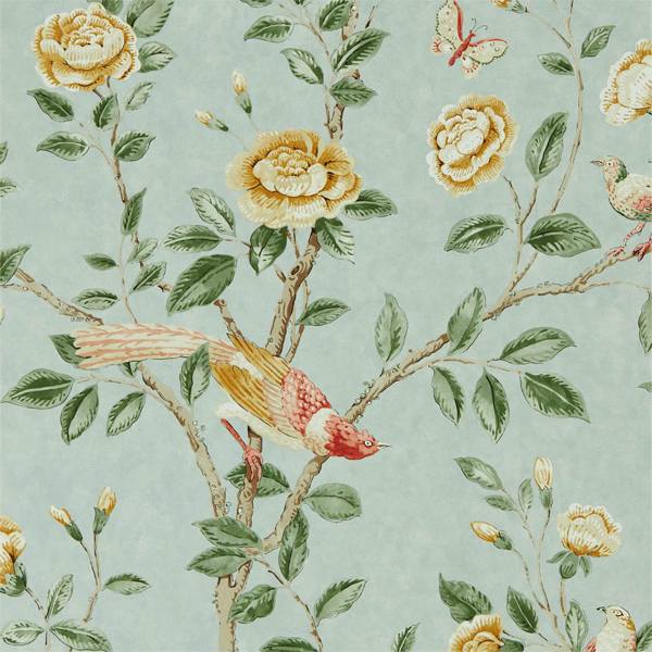 Sanderson Tapet Andhara Tapetprov - Sea Glass /Lemon
