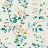 Sanderson Tapet Andhara Tapetprov - Teal/Cream