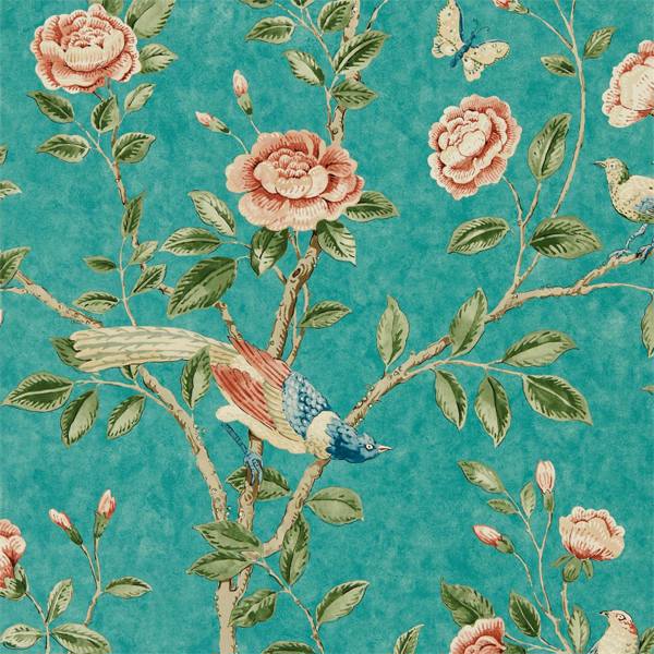 Sanderson Tapet Andhara Tapetprov - Teal/Tumeric