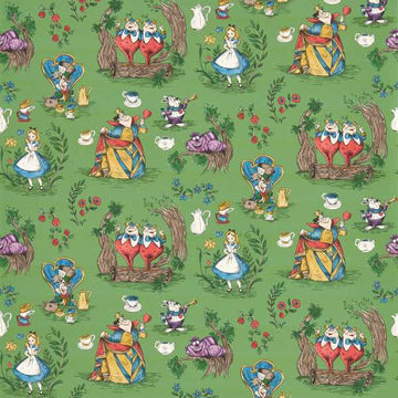 Sanderson Tapet Alice in Wonderland Tapetprov - Gumball Green