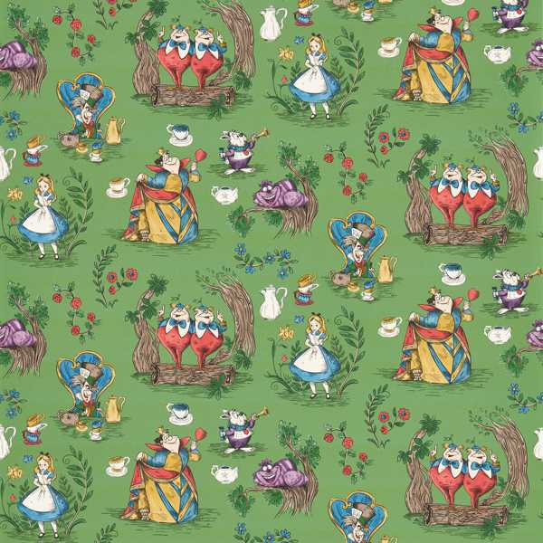 Sanderson Tapet Alice in Wonderland Tapetprov - Gumball Green