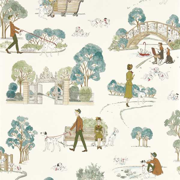 101 Dalmatians Breeze Blue — Sanderson Tapetenmuster