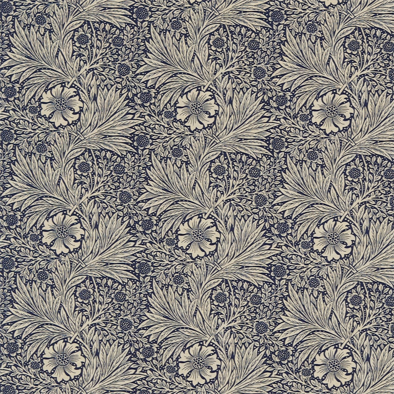 Marigold Indigo Linen — Morris & Co tygprov