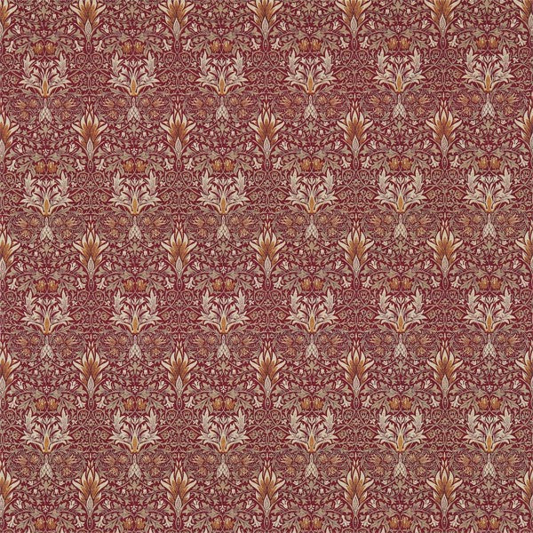 Morris & Co Tyg Snakeshead Tygprov - Claret/Gold