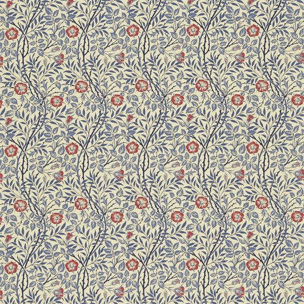 Morris & Co Tyg Sweet Briar Tygprov - Indigo/Red