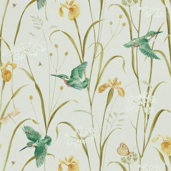 Sanderson Fabric Kingfisher &amp; Iris