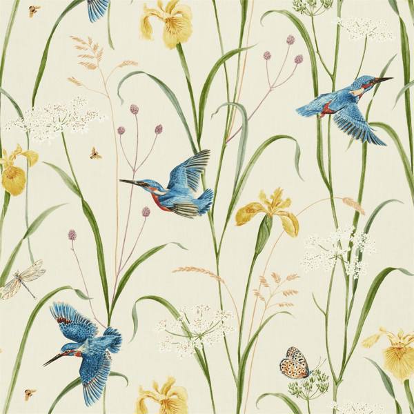 Sanderson Fabric Kingfisher &amp; Iris