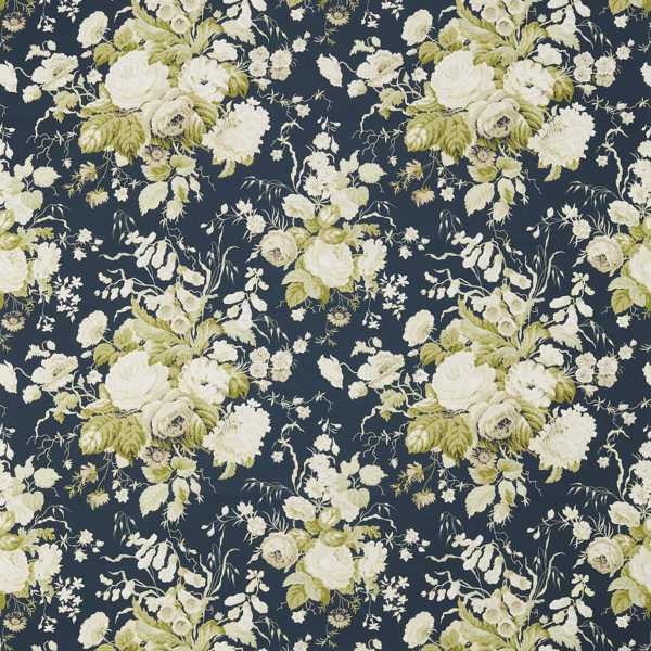 Sanderson Tyg Stapleton Park Tygprov - Navy/Olive