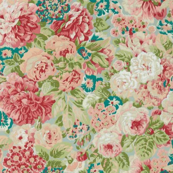 Sanderson Tapet Rose and Peony Tapetprov - Blue Clay/Carmen Lt