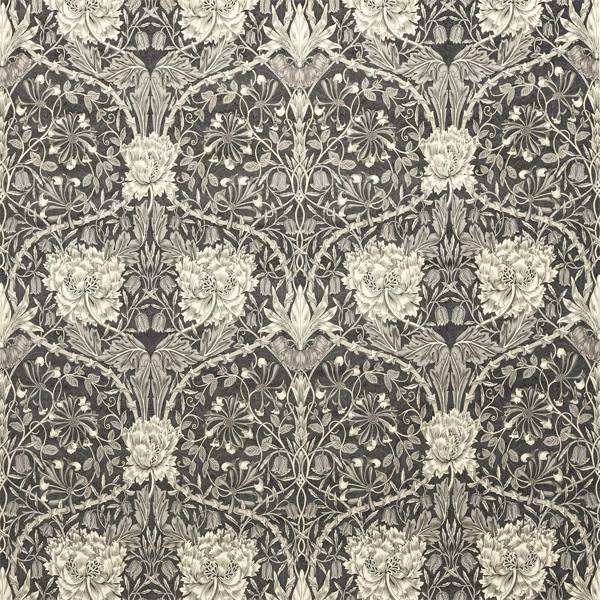 Honeysuckle and Tulip Velvet Black Walnut Stone — Morris & Co tygprov