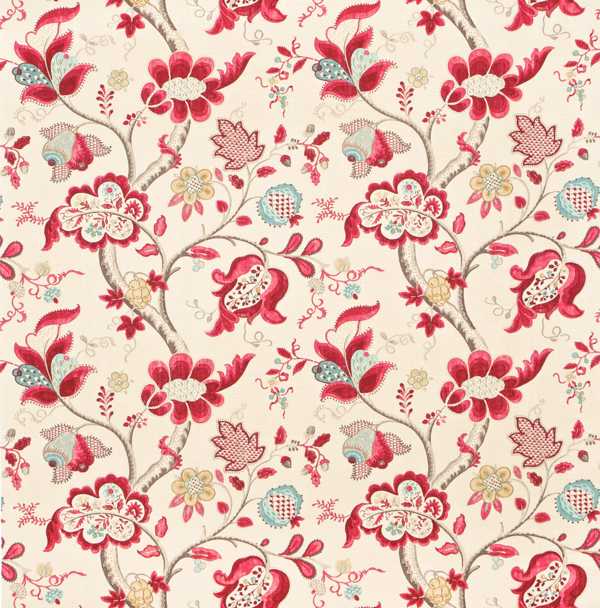 Sanderson Tyg Roslyn Tygprov - Berry/Slate