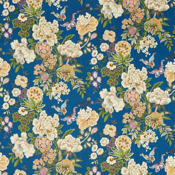 Emperor Peony Herbal Blue /Amber — Sanderson tygprov
