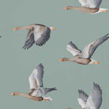 Elysian Geese (Wallpaper) Blue Clay — Sanderson tapetprov