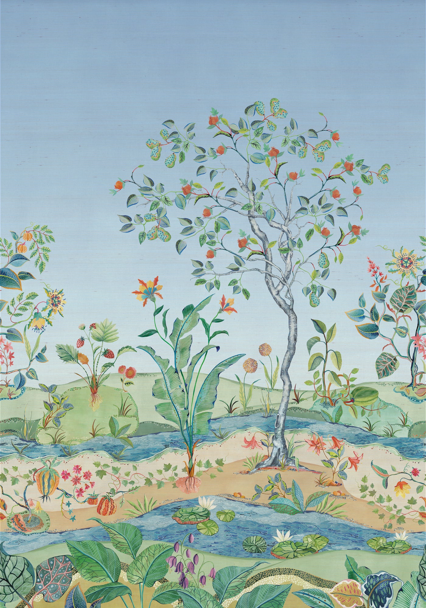Mythica Mural Grasscloth Tapet