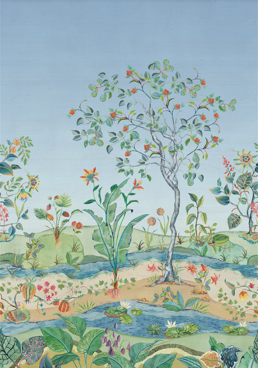 Mythica Mural Grasscloth Tapet