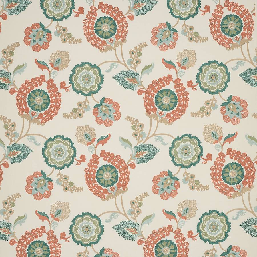 Olander Red/Green — Colefax & Fowler tyg