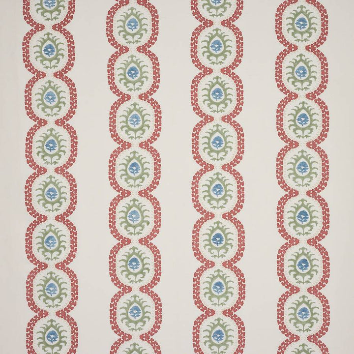 Aubrey Stripe Red/Green — Colefax & Fowler tygprov