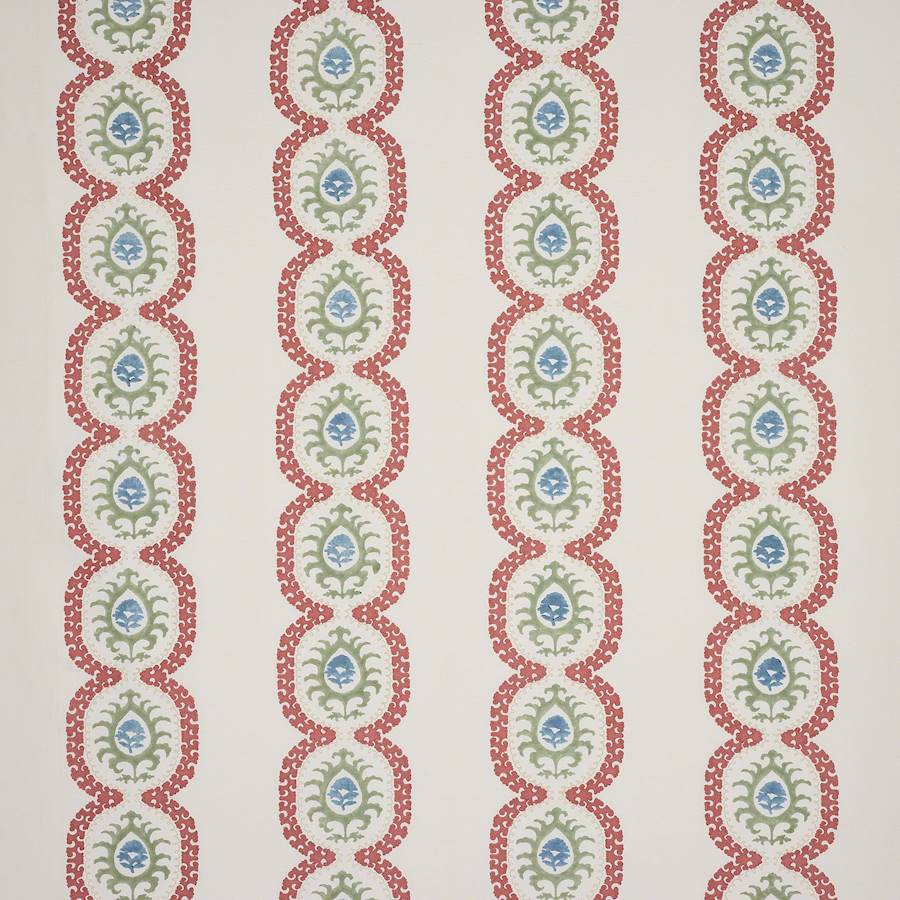 Aubrey Stripe Red/Green — Colefax & Fowler tyg