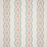 Aubrey Stripe Coral/Aqua — Colefax & Fowler tyg