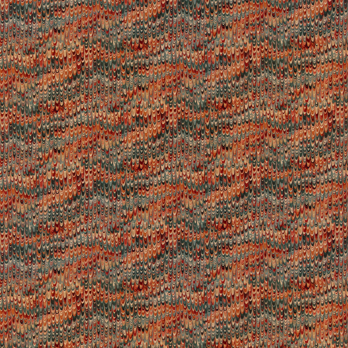 End Paper Velvet R Teal/Spice tyg
