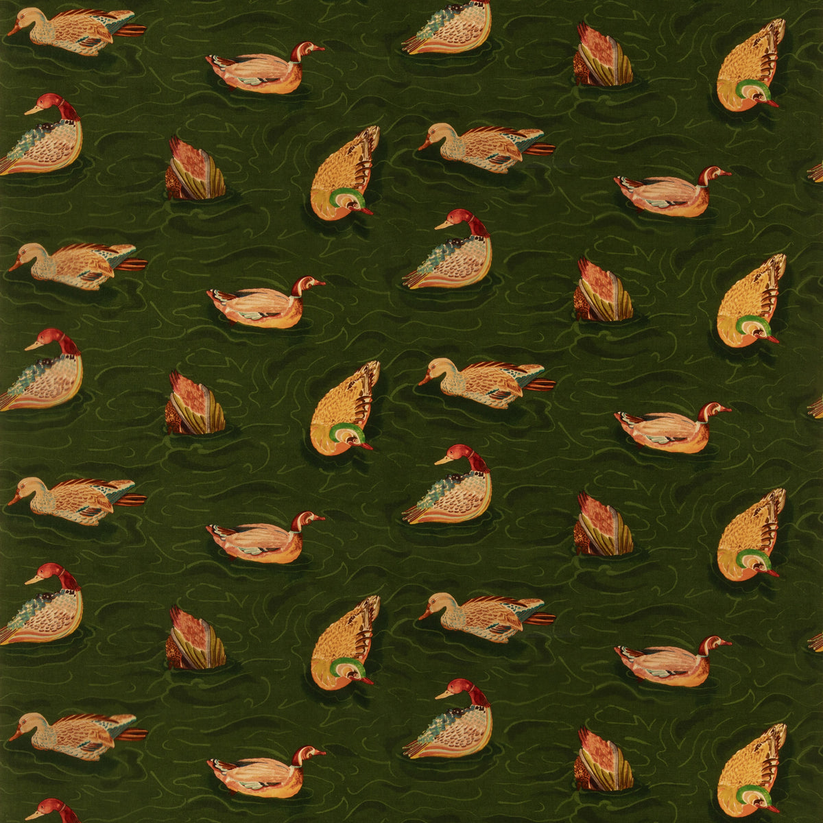 Duck Pond Velvet H Emerald tyg