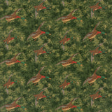 Forest Ducks Velvet R Emerald tyg