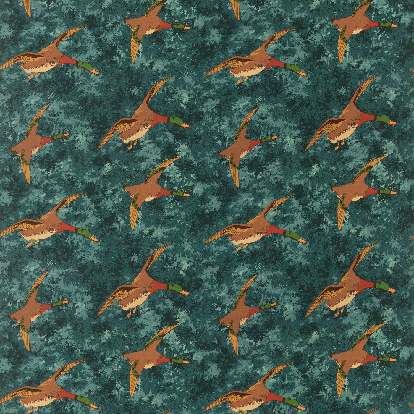 Forest Ducks Velvet R Tyg