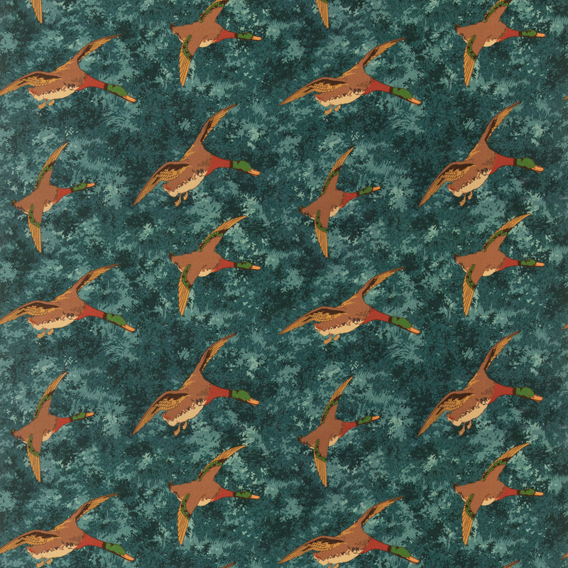 Forest Ducks Velvet R Tyg — Mulberry Home