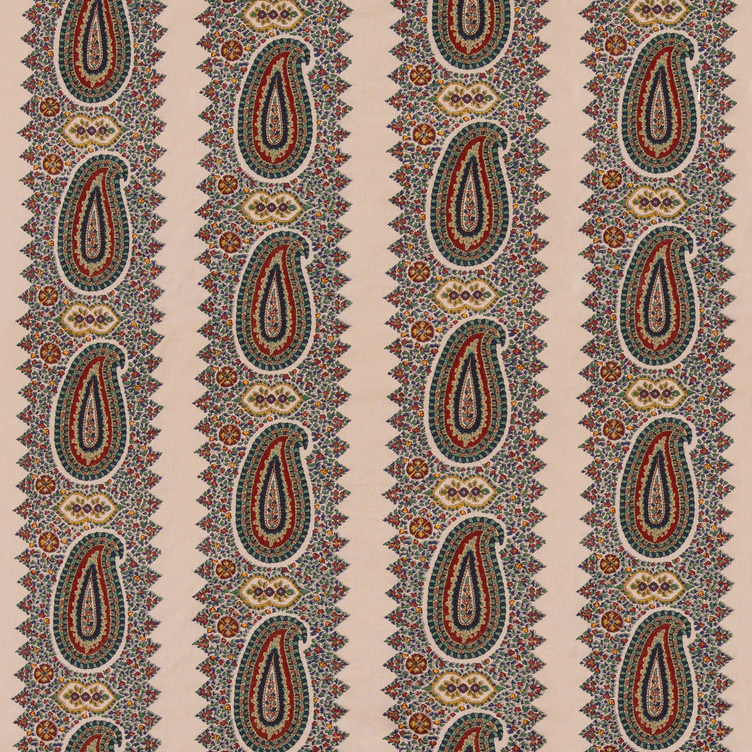 Paisley Stripe G Tygprov - Indigo/Red