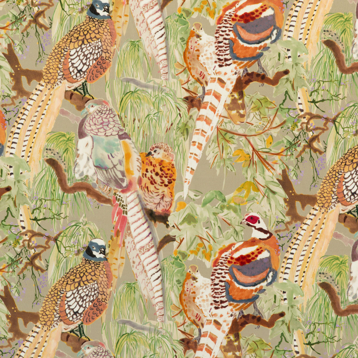 Game Birds Velvet H Stone/Multi tyg
