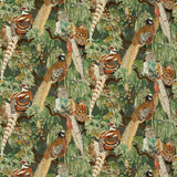 Game Birds Velvet H Forest tyg